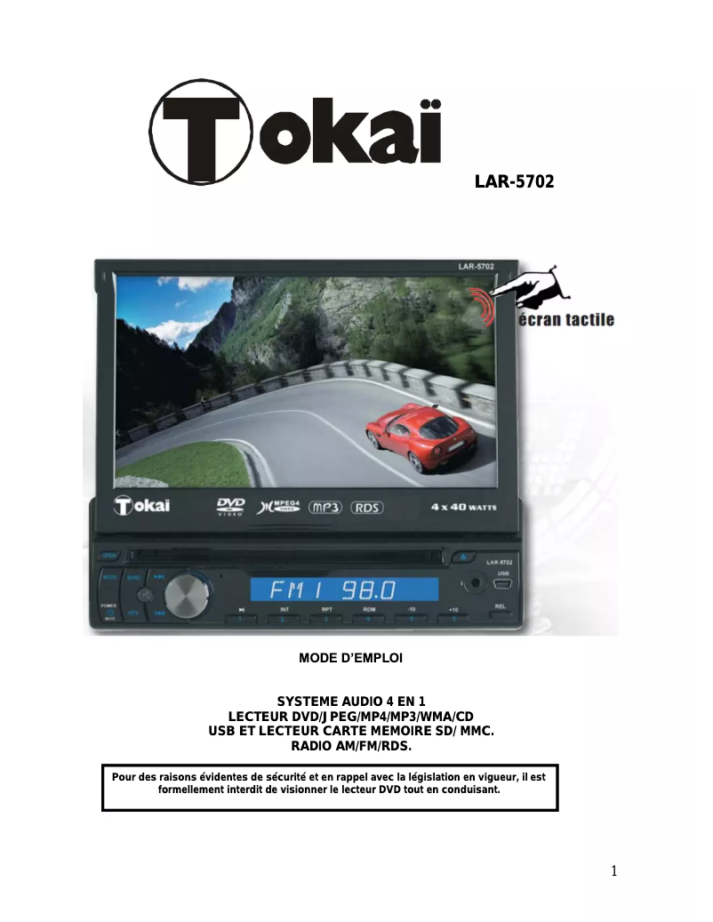 Image de la première page du manuel de l'appareil LAR-380B