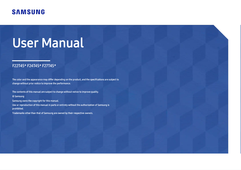 Image de la première page du manuel de l'appareil F24T452FQN