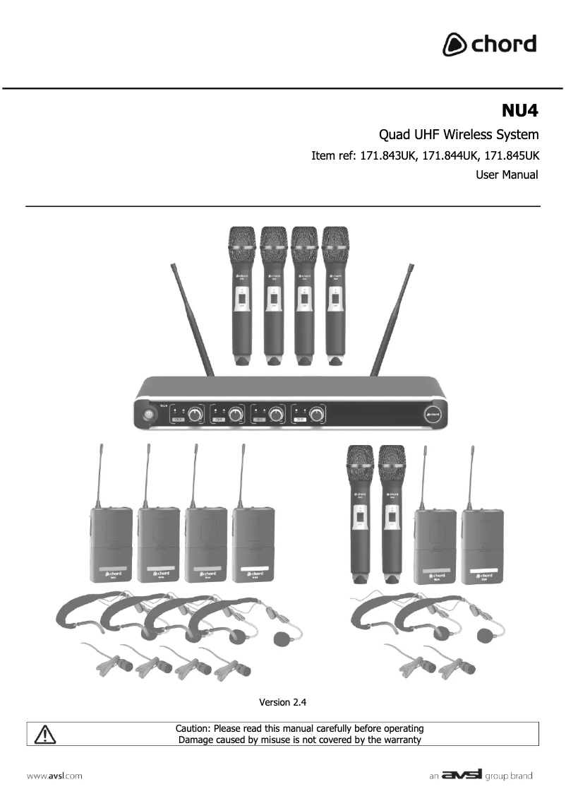 Page 1 de la notice Manuel utilisateur Chord NU4