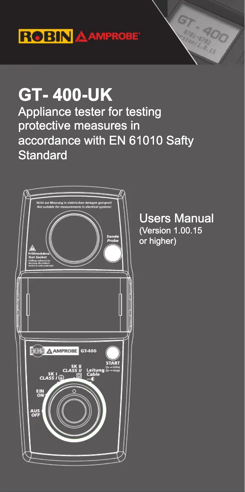 Page n°1 - Manuel utilisateur Beha-Amprobe GT-400-UK