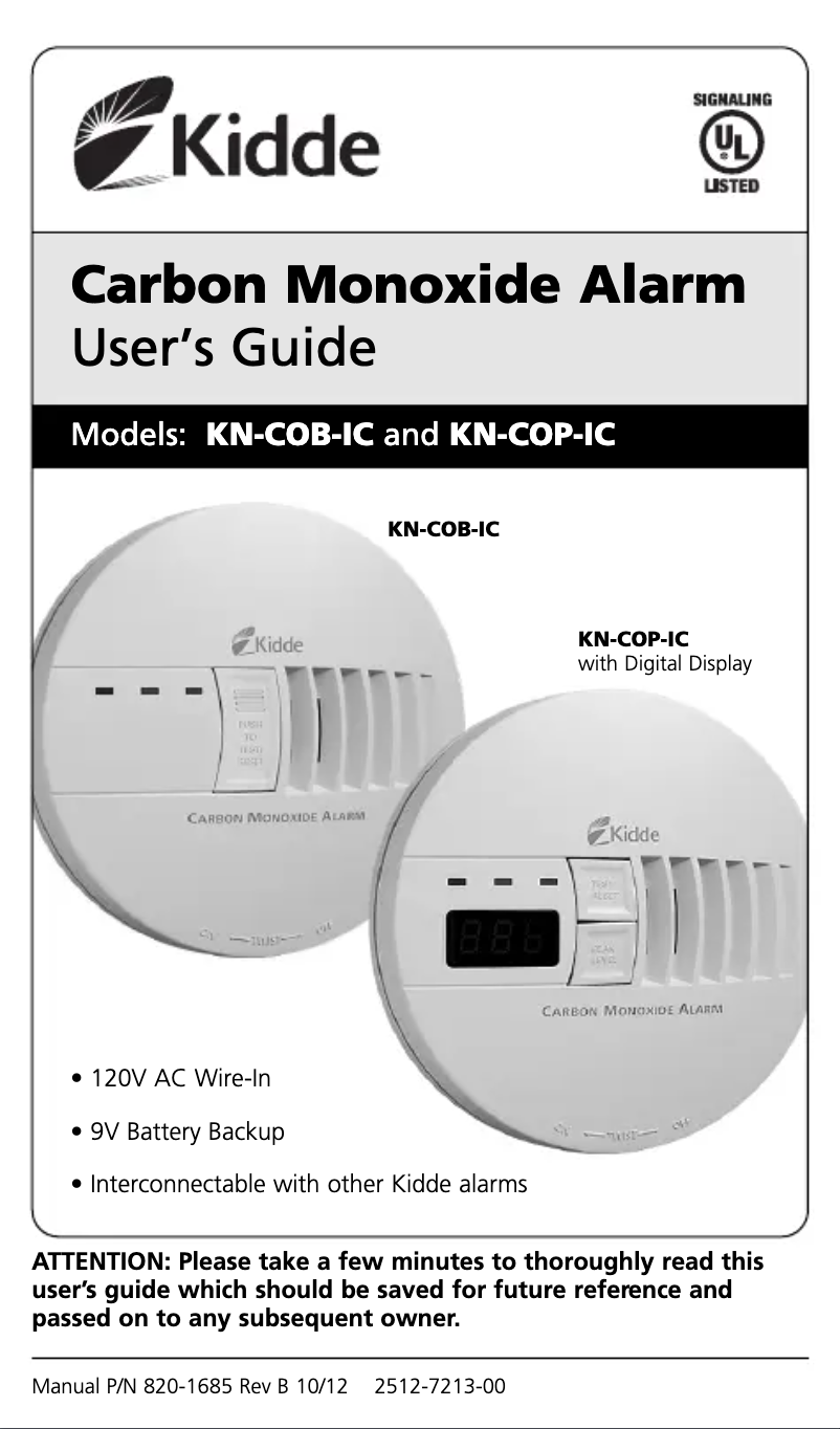 Image de la première page du manuel de l'appareil KN-COB-IC