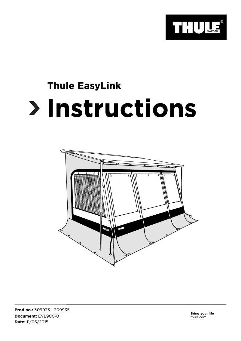 Page 1 of the manual User Manual Thule EasyLink