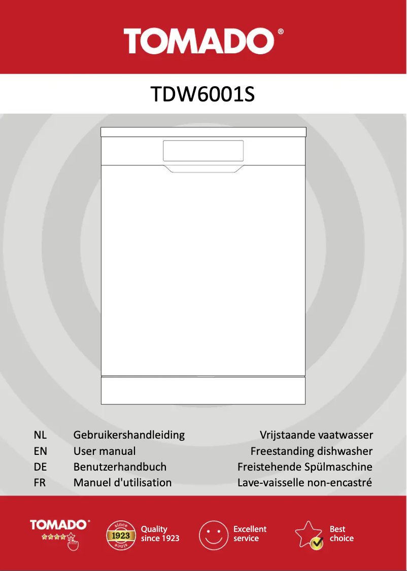Image de la première page du manuel de l'appareil TDW6001S