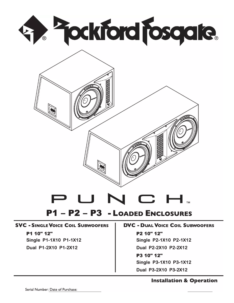 Page n°1 - Manuel utilisateur Rockford Fosgate P2-2X12