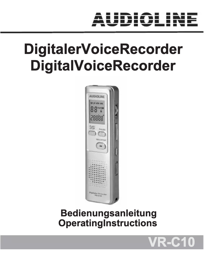 Page 1 de la notice Manuel utilisateur Audioline VR-C10