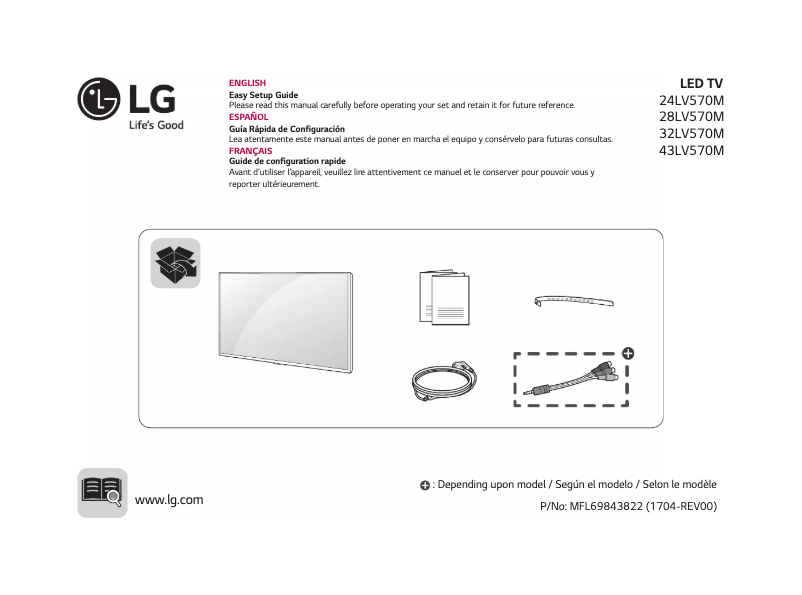 Imagen de la primera página del manual del dispositivo 32LV570M