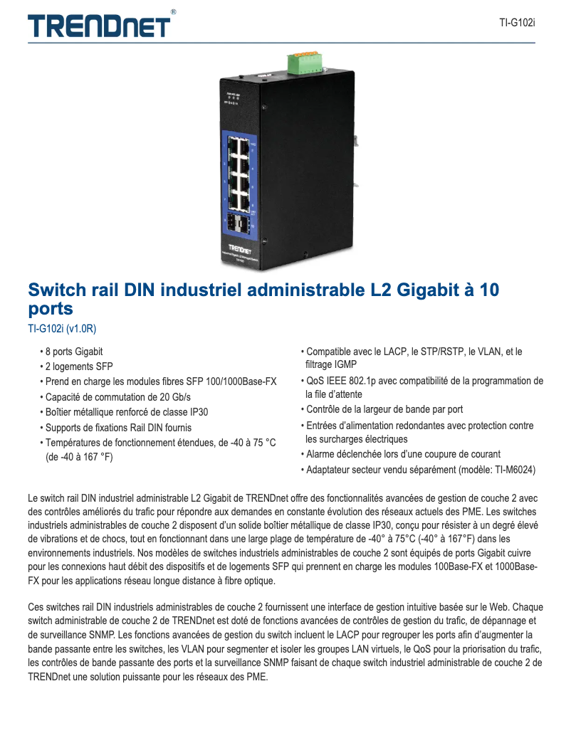 Image de la première page du manuel de l'appareil TI-G102i