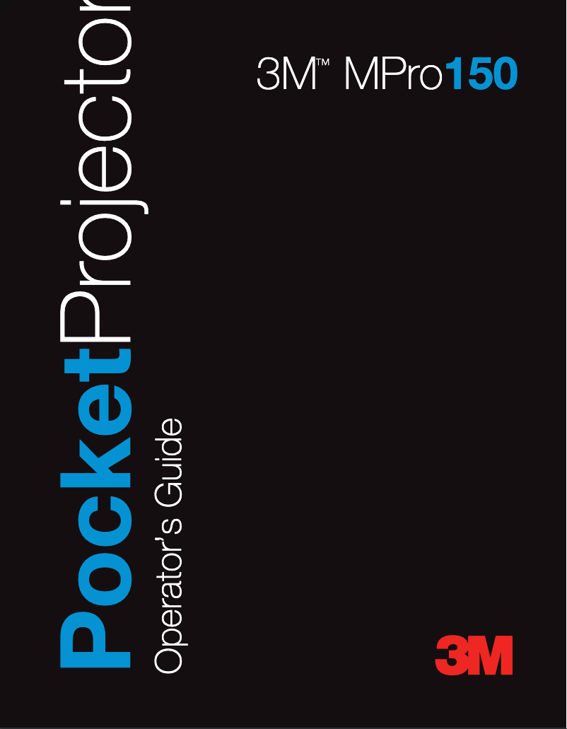 Page 1 de la notice Manuel utilisateur 3M MPro 150