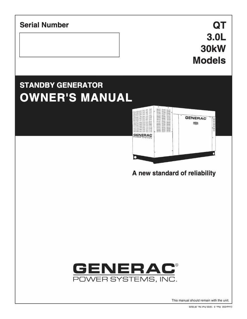 Image de la première page du manuel de l'appareil QT03030GNAN