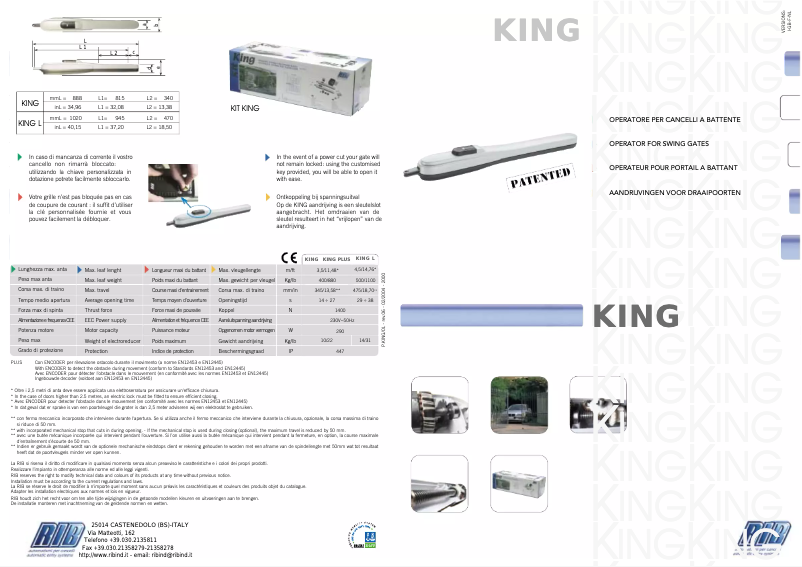 Page 1 de la notice Manuel utilisateur Lux4Kids King