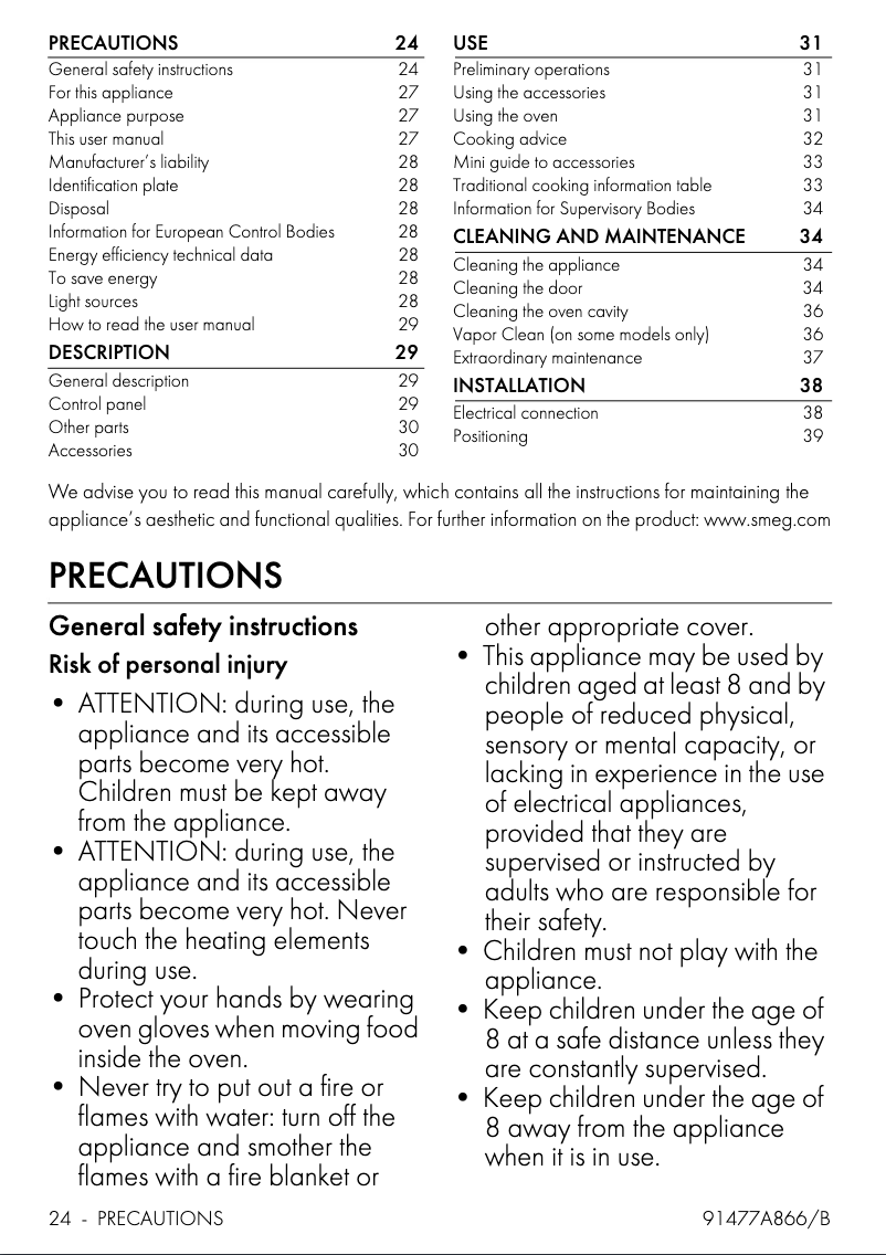 Image de la première page du manuel de l'appareil SF68M3VPOGL