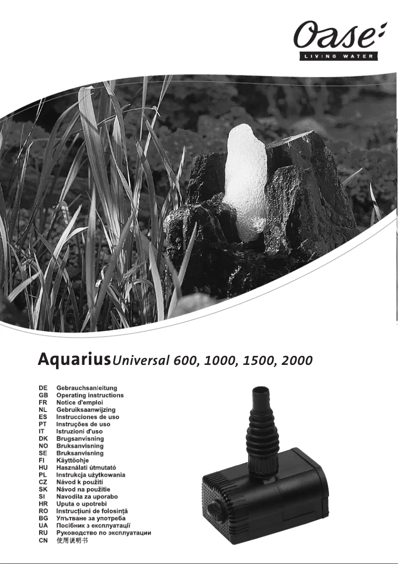 Page n°1 - Manuel utilisateur Oase Ose Aquarius Universal 2000