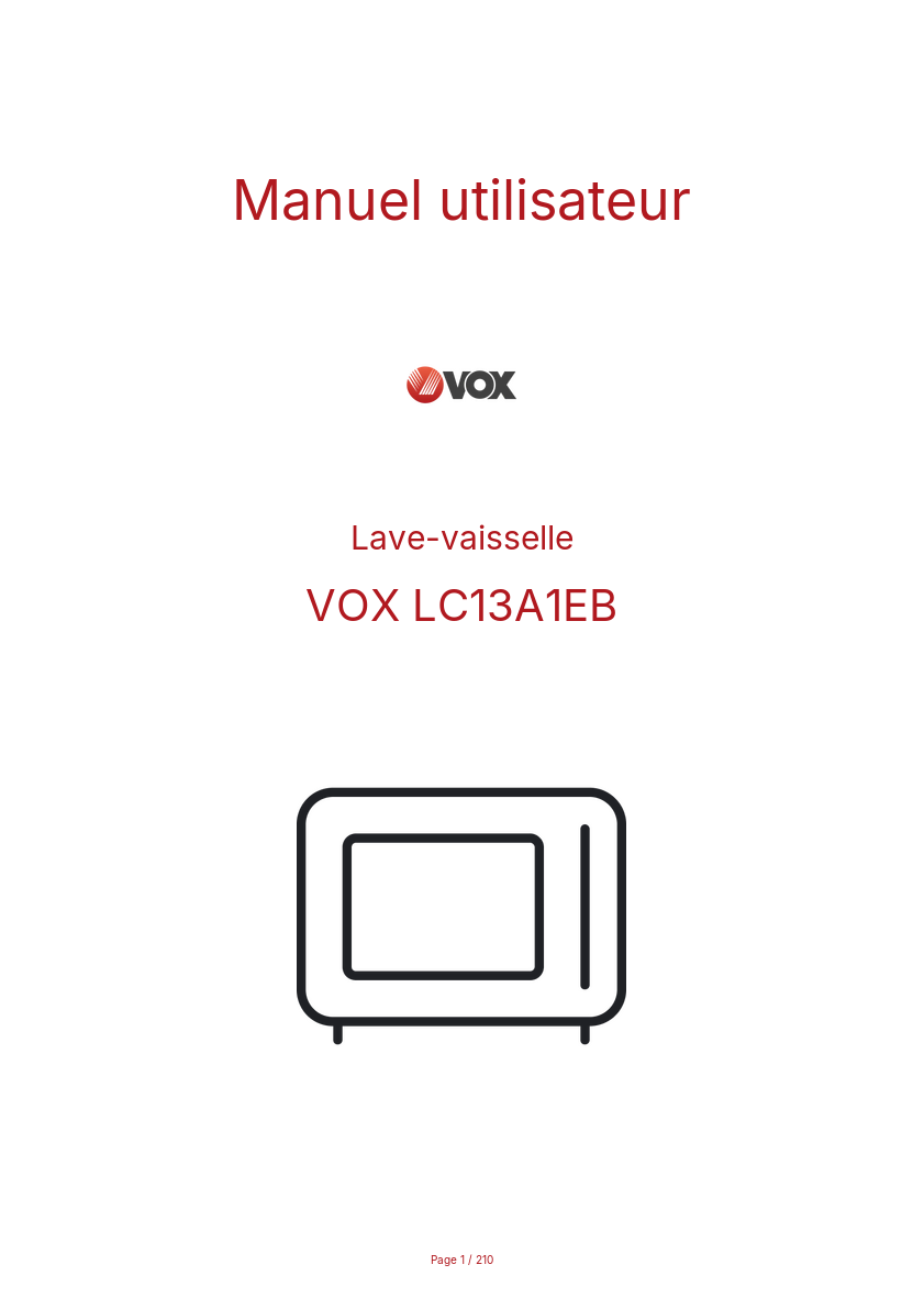 Image de la première page du manuel de l'appareil LC13A1EB