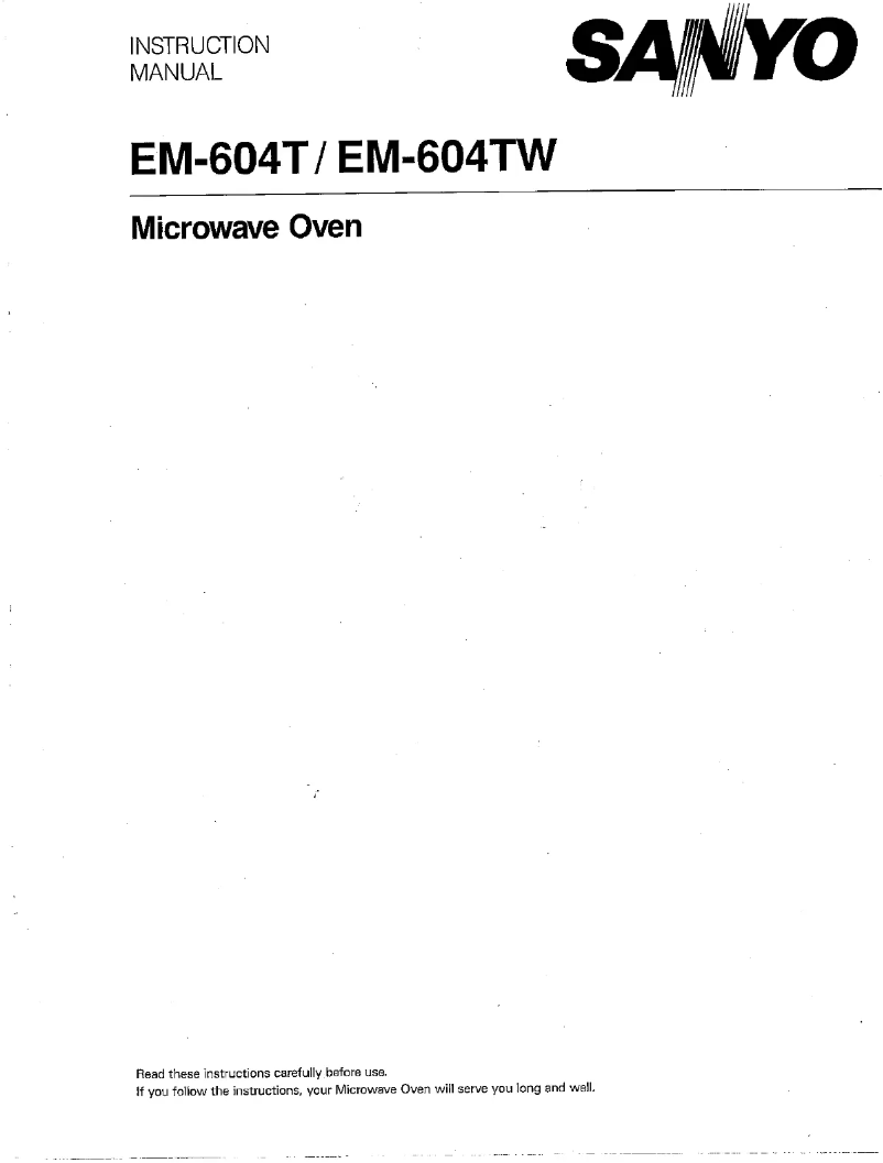 Page n°1 - Manuel utilisateur Sanyo EM-604T