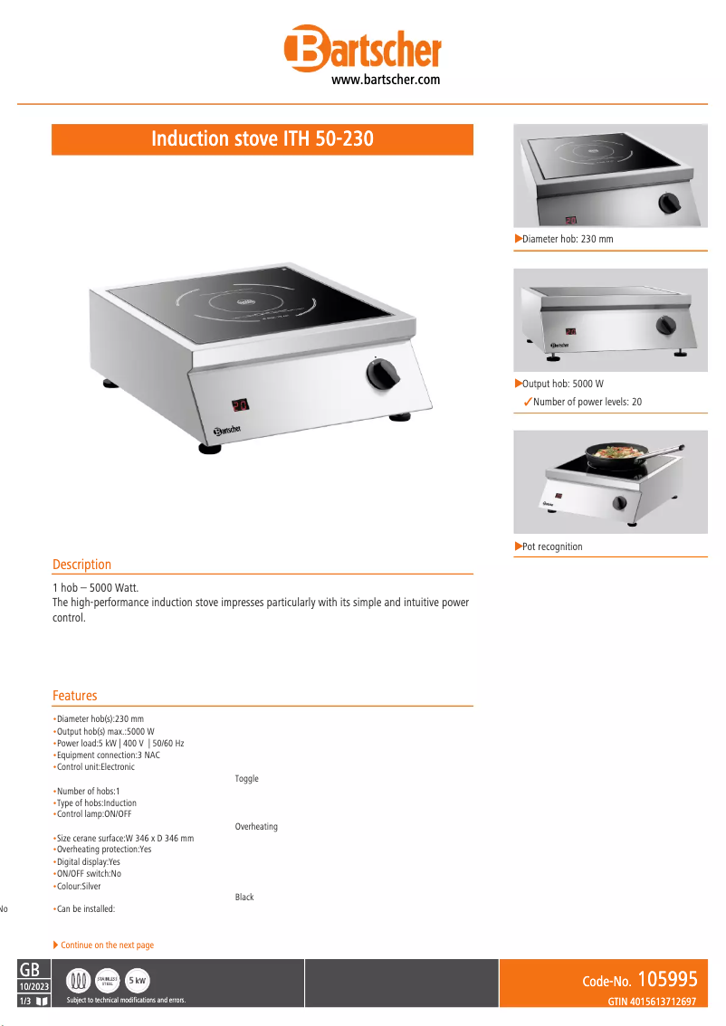 Image de la première page du manuel de l'appareil ITH 50