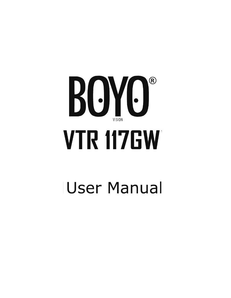Image de la première page du manuel de l'appareil VTR117GW