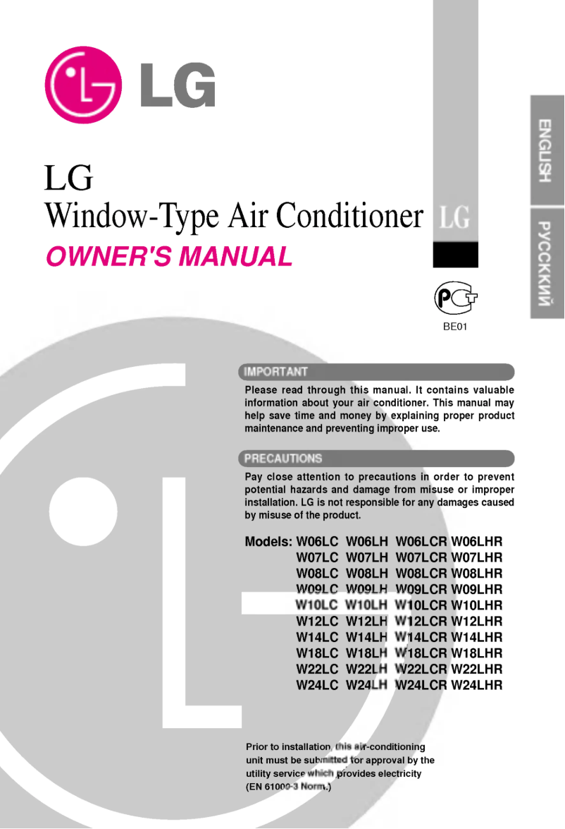 Page n°1 - Manuel utilisateur LG W07LC