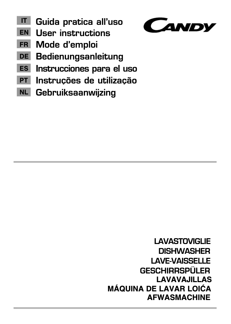 Page 1 de la notice Manuel utilisateur Candy CDS 1LS38B