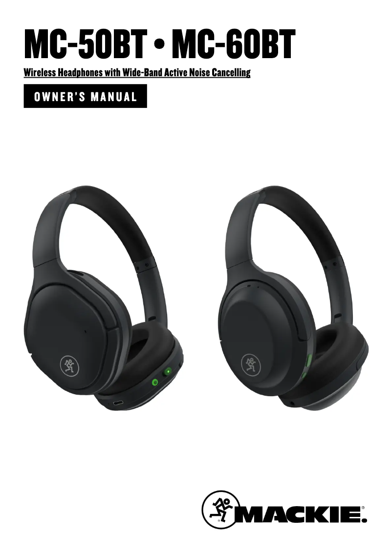 Page 1 de la notice Manuel utilisateur Mackie MC-50BT