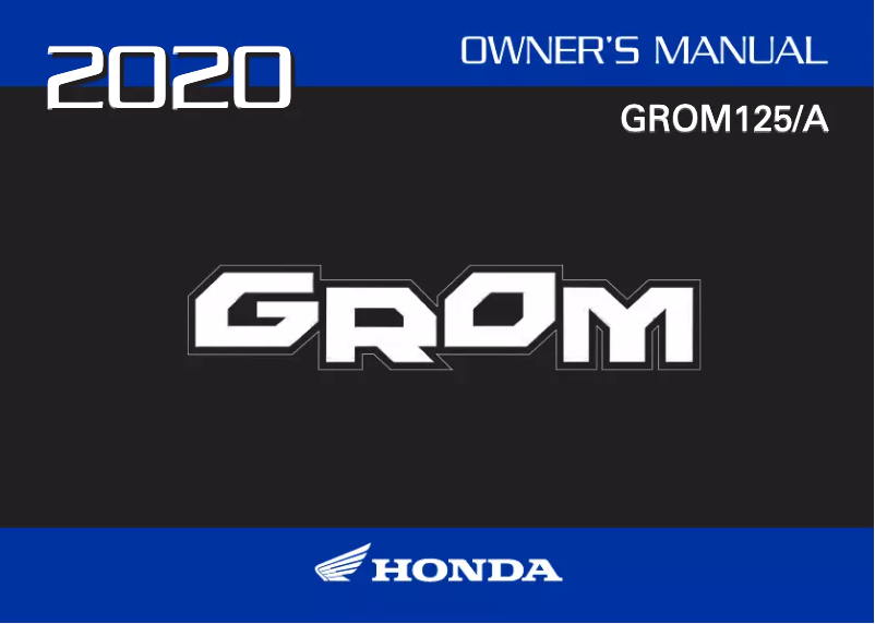 Page n°1 - Manuel utilisateur Honda GROM125 (2020)