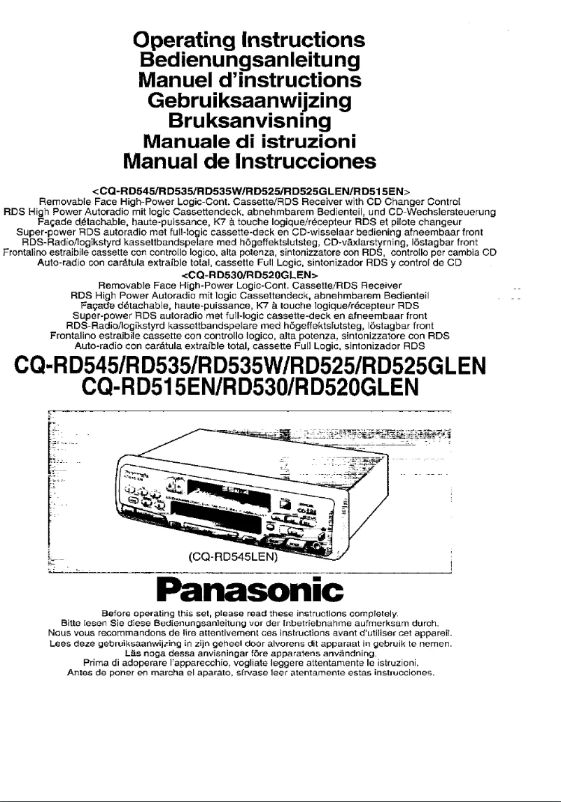 Page 1 de la notice Manuel utilisateur Panasonic CQ-RD535