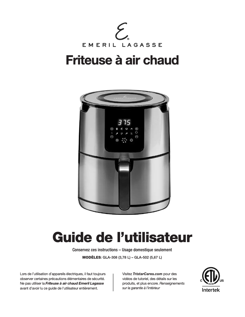 Image de la première page du manuel de l'appareil AirFryer GLA-502