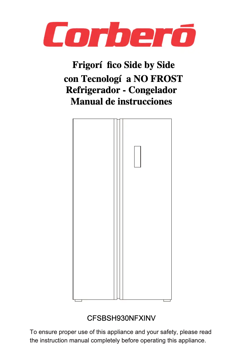 Page n°1 - Manuel utilisateur Corbero CFSBSH930NFXINV