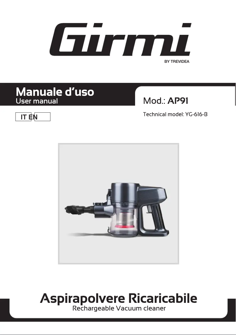 Page 1 de la notice Manuel utilisateur Girmi AP91