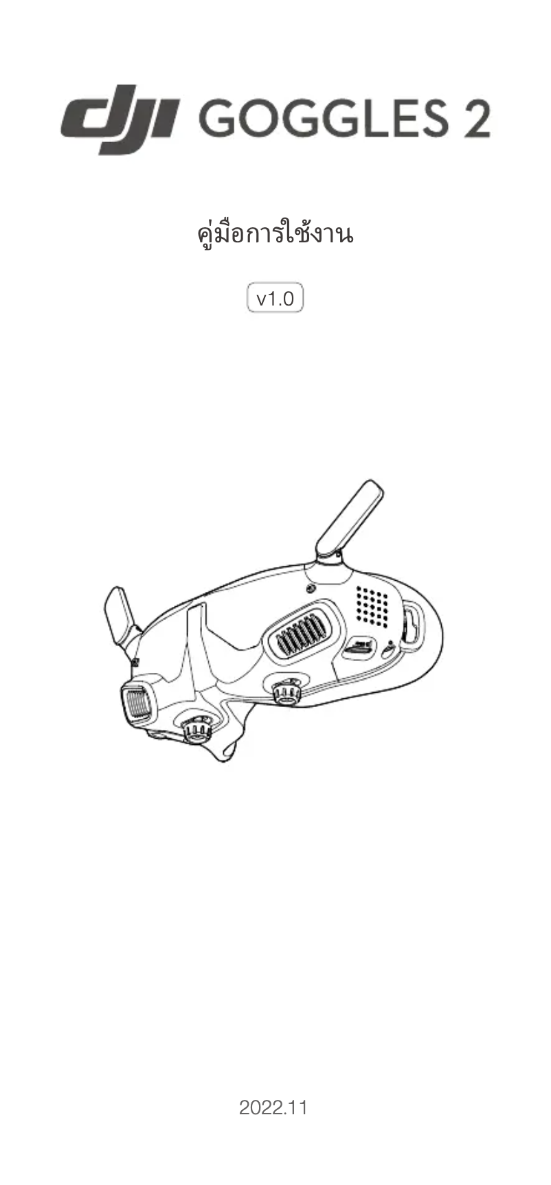 Page 1 de la notice Manuel utilisateur DJI Goggles 2