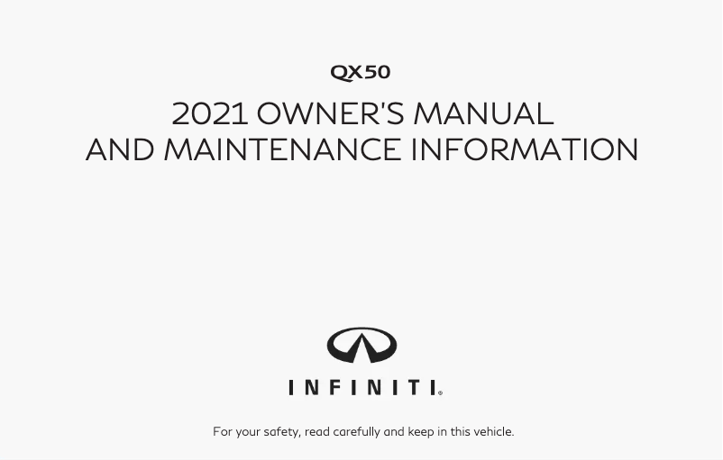 Page 1 de la notice Manuel utilisateur Infiniti QX50 (2021)