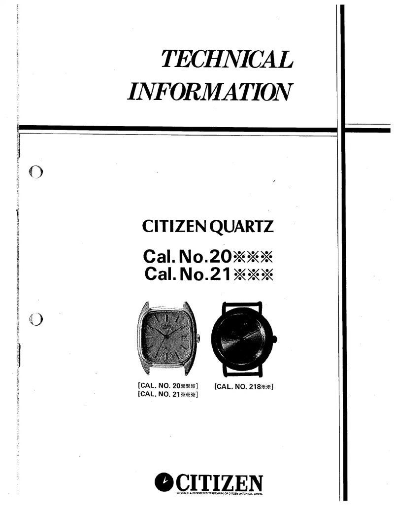 Page n°1 - Manuel utilisateur Citizen Cal 2031