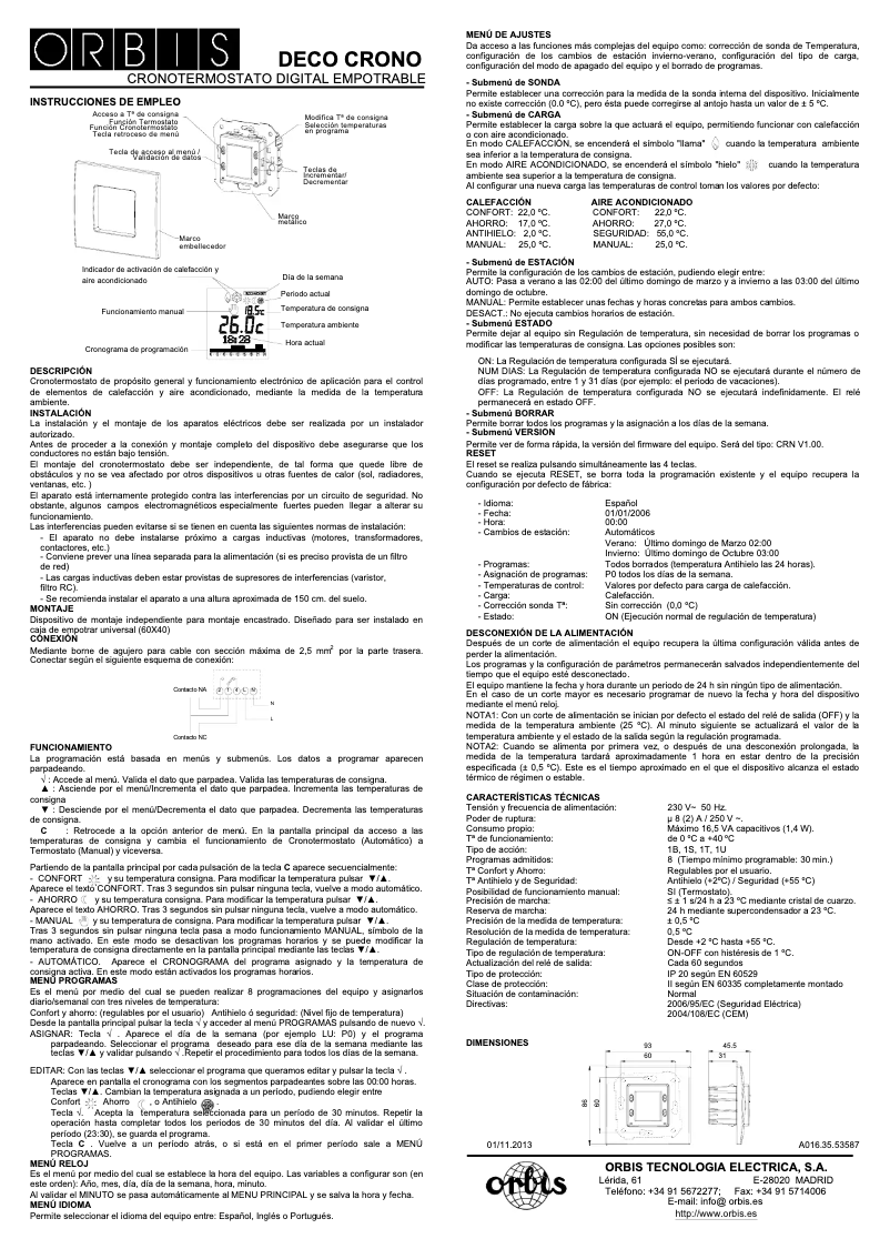 Image de la première page du manuel de l'appareil Deco-Crono