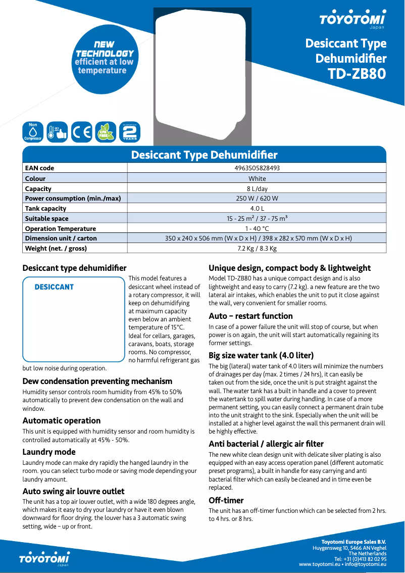 Image de la première page du manuel de l'appareil TD-ZB80