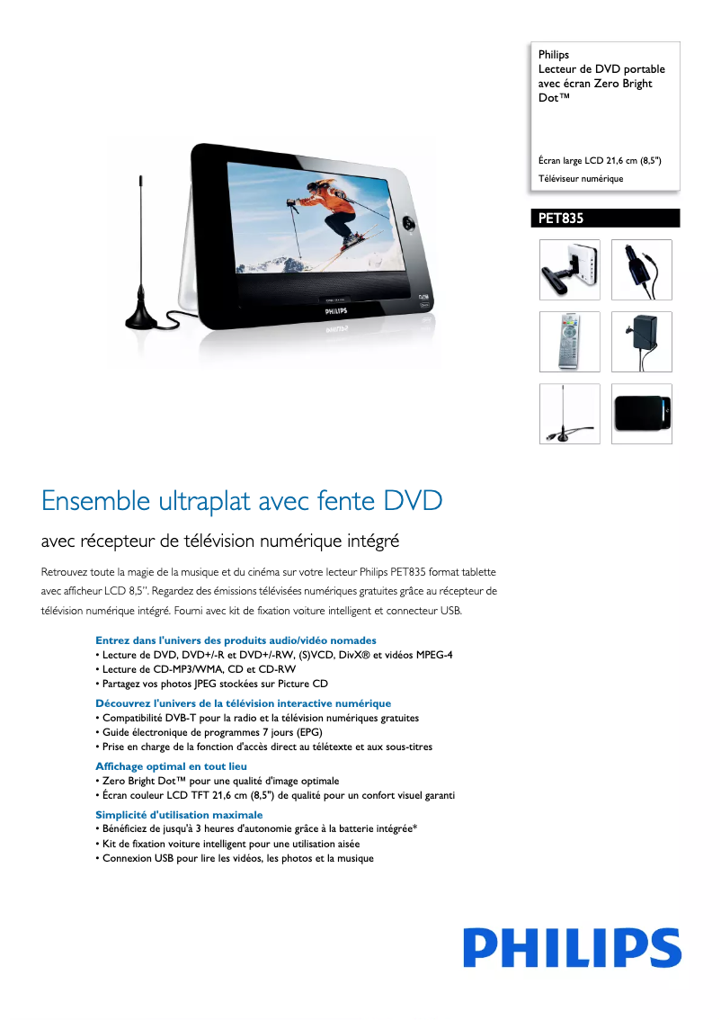 Image de la première page du manuel de l'appareil PET835