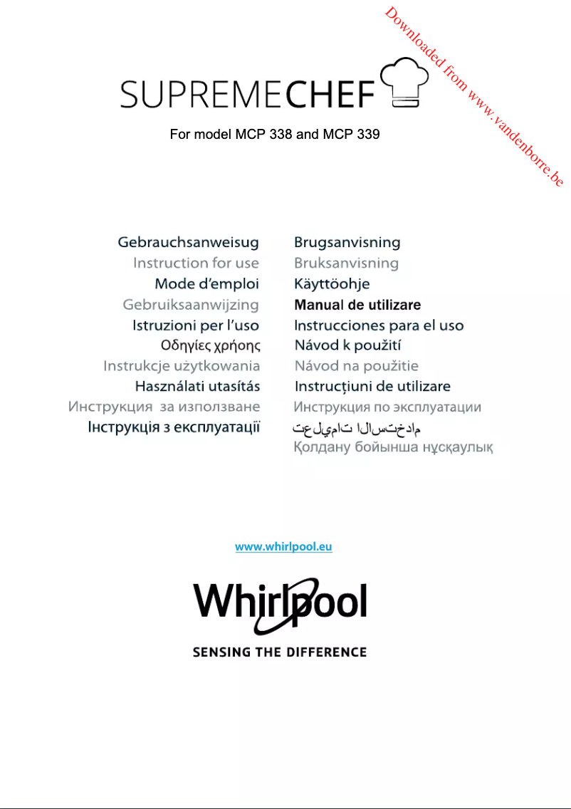 Página 1 del manual Manual de usuario Whirlpool Supreme Chef MCP 339