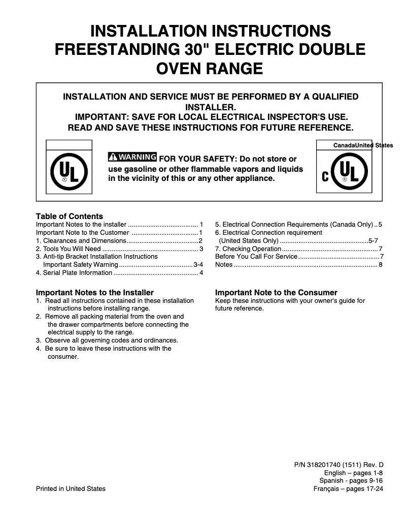 Image de la première page du manuel de l'appareil FGEF306TPF