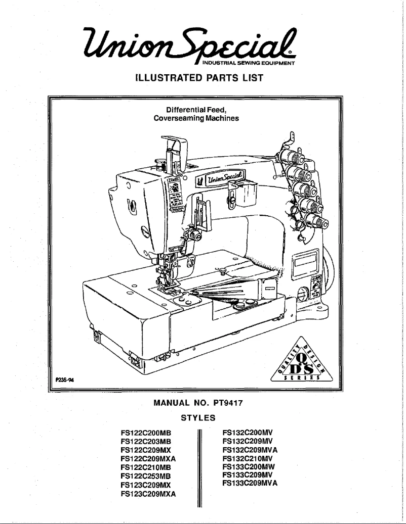 Page n°1 - Manuel utilisateur Union Special FS132C210MV
