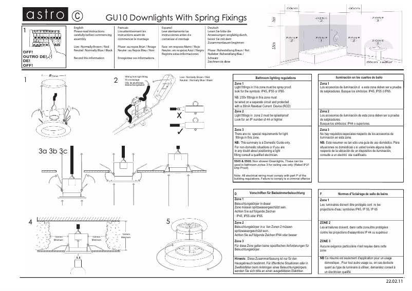 Page 1 de la notice Manuel utilisateur Astro Frascati 230V