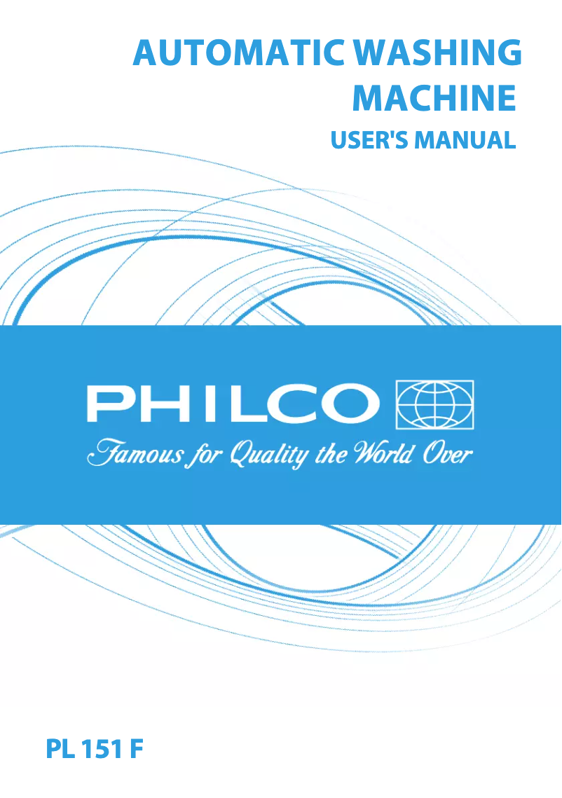 Page n°1 - Manuel utilisateur Philco PL 151 F
