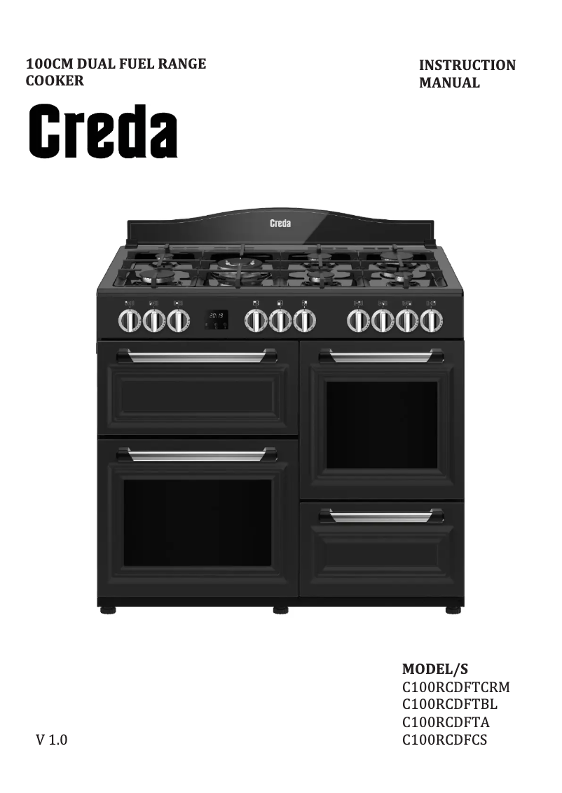 Page 1 of the manual User Manual Creda C100RCDFTA