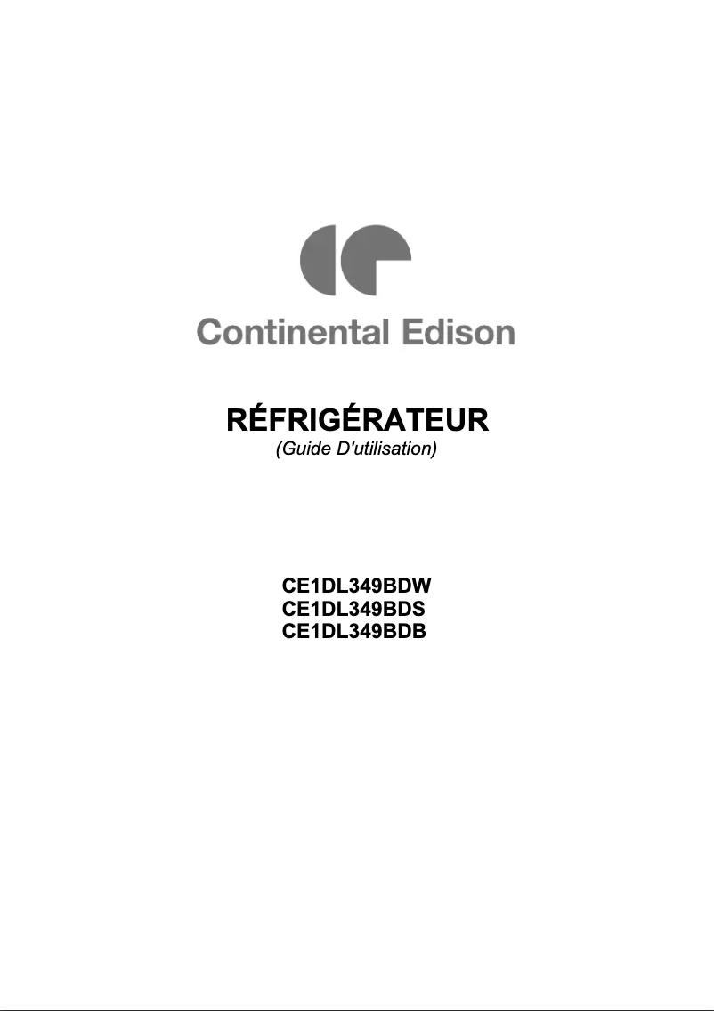 Image de la première page du manuel de l'appareil CE1DL349BDB