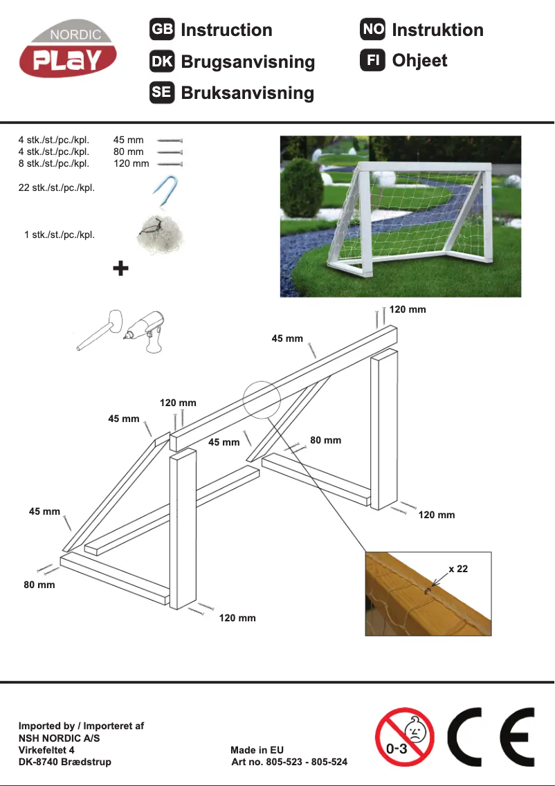 Page n°1 - Manuel utilisateur Nordic Play 805-523