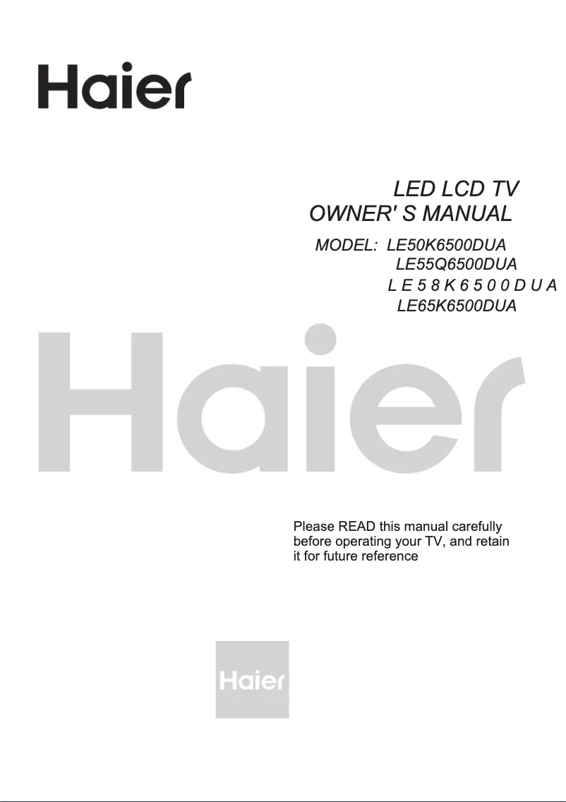 Page n°1 - Manuel utilisateur Haier LE65K6600UG