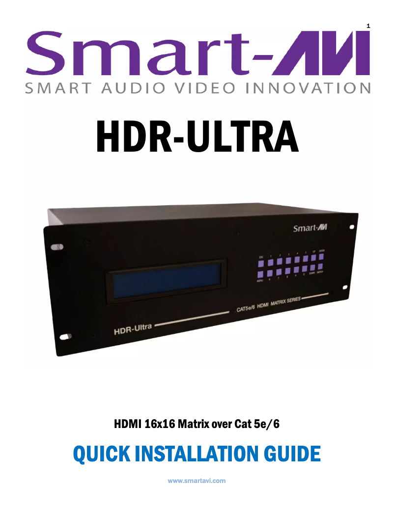 Page 1 de la notice Manuel utilisateur Smart-AVI HDRULT-0808