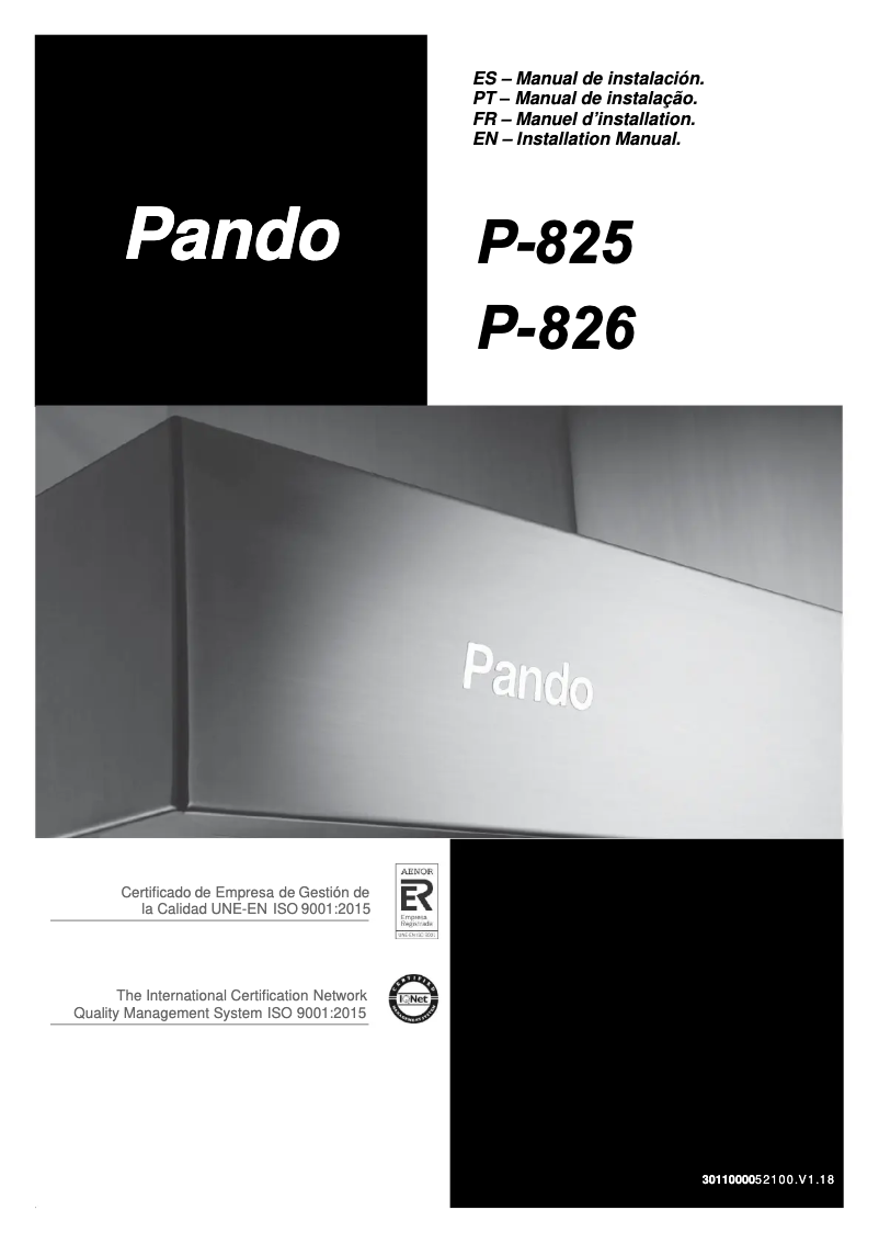 Page n°1 - Manuel utilisateur Pando P-825