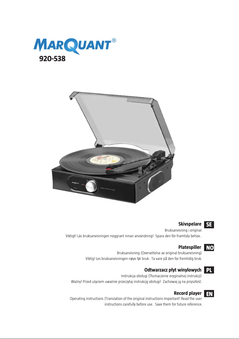 Page 1 de la notice Manuel utilisateur Marquant 920-538