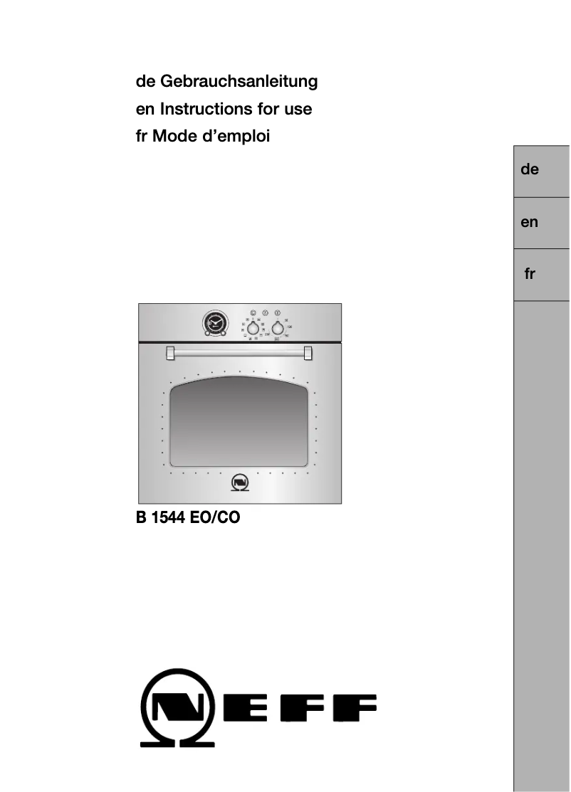 Page 1 of the manual User Manual Neff B1544E0