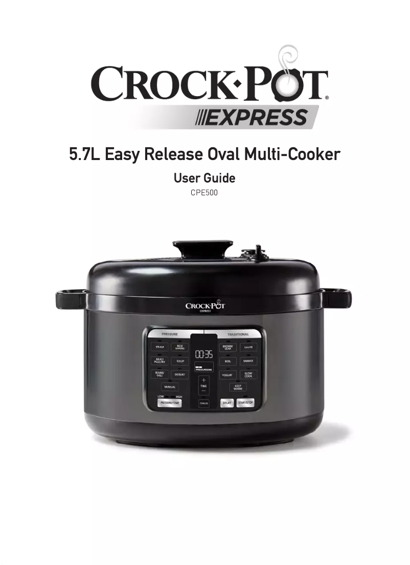 Page n°1 - Manuel utilisateur Crock-Pot Express Easy Release CPE500