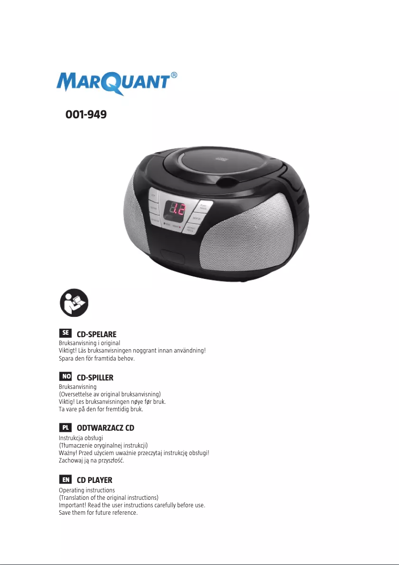 Page 1 de la notice Manuel utilisateur Marquant 001-949