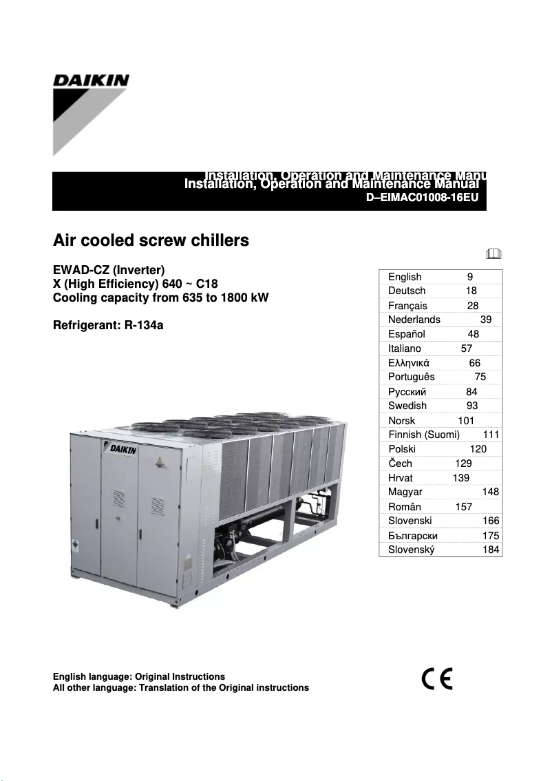 Page n°1 - Manuel utilisateur Daikin EWADC10CZXR